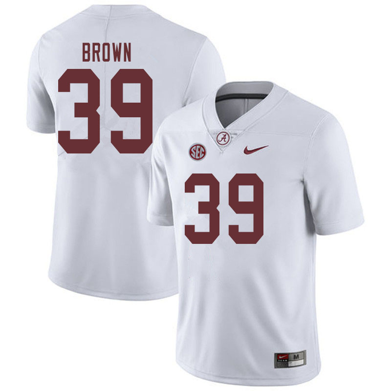 Alabama Crimson Tide Men's Jahi Brown #39 White NCAA Nike Authentic Stitched 2019 College Football Jersey ST16T58BQ